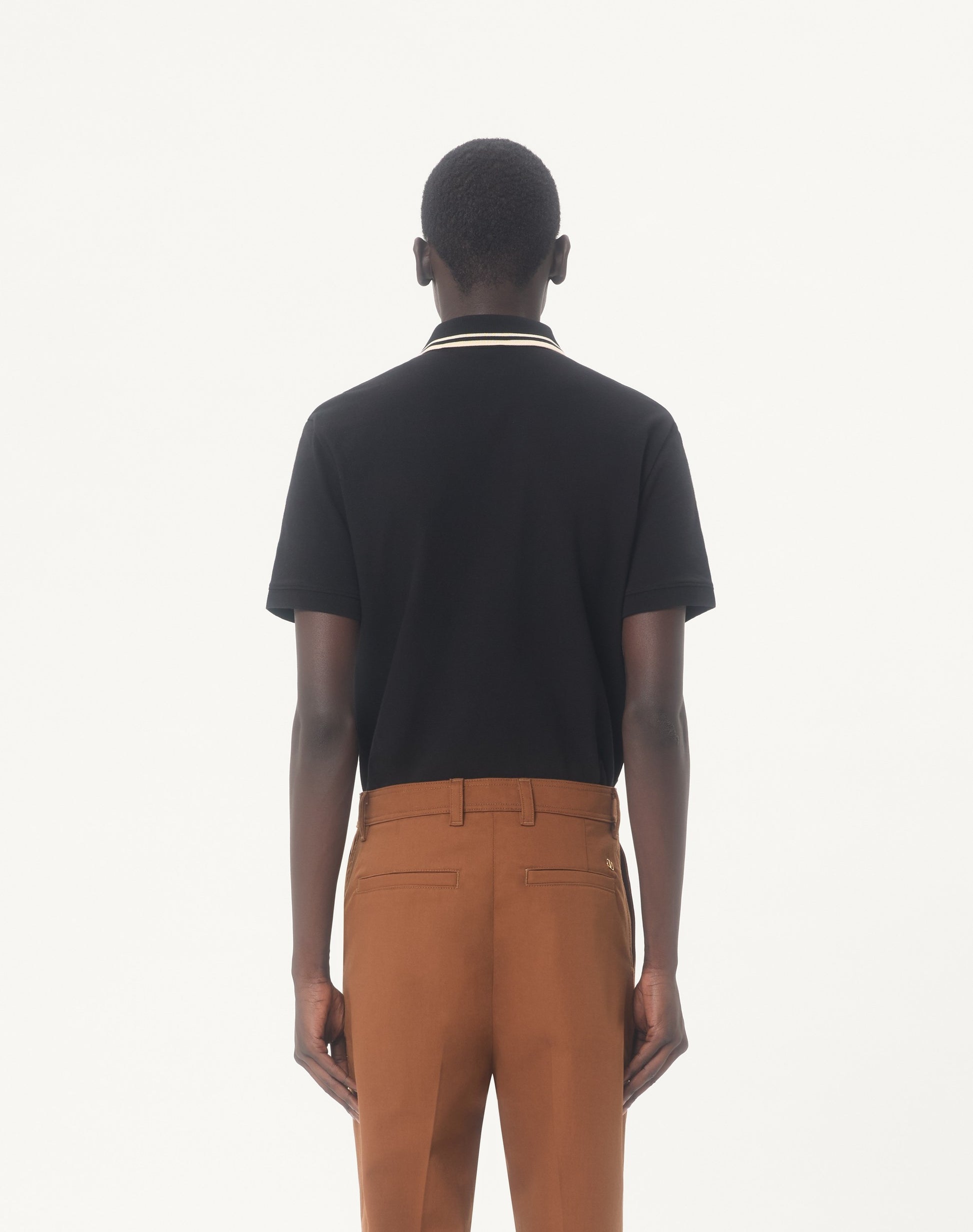 Cotton Piqué Polo Shirt With Vlogo Patch