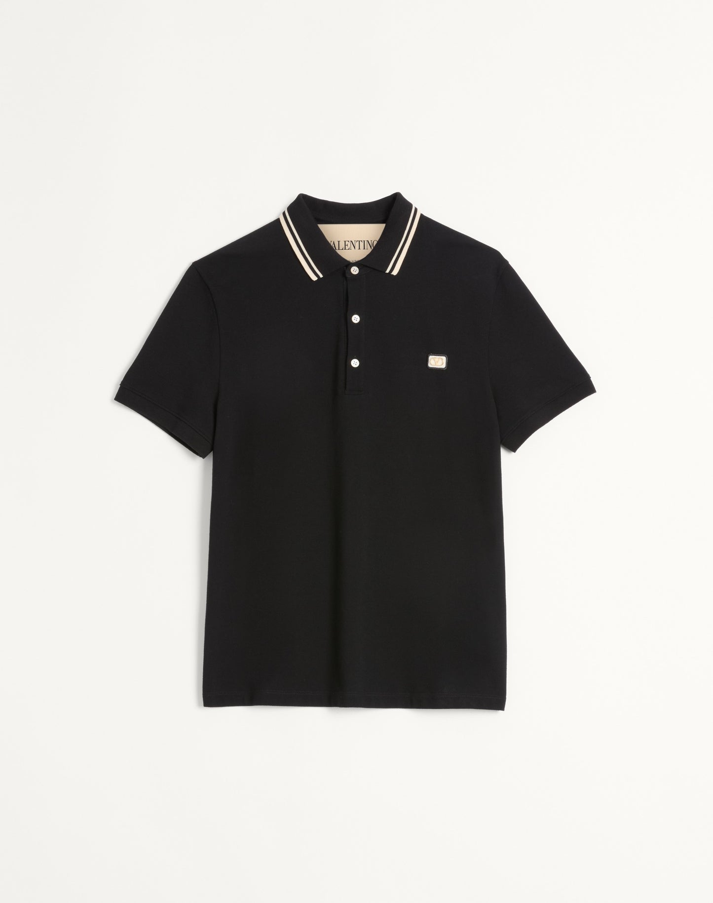 Cotton Piqué Polo Shirt With Vlogo Patch