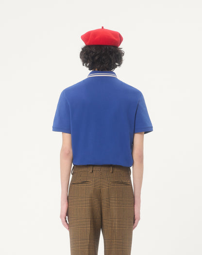 Cotton Piqué Polo Shirt With Vlogo Patch