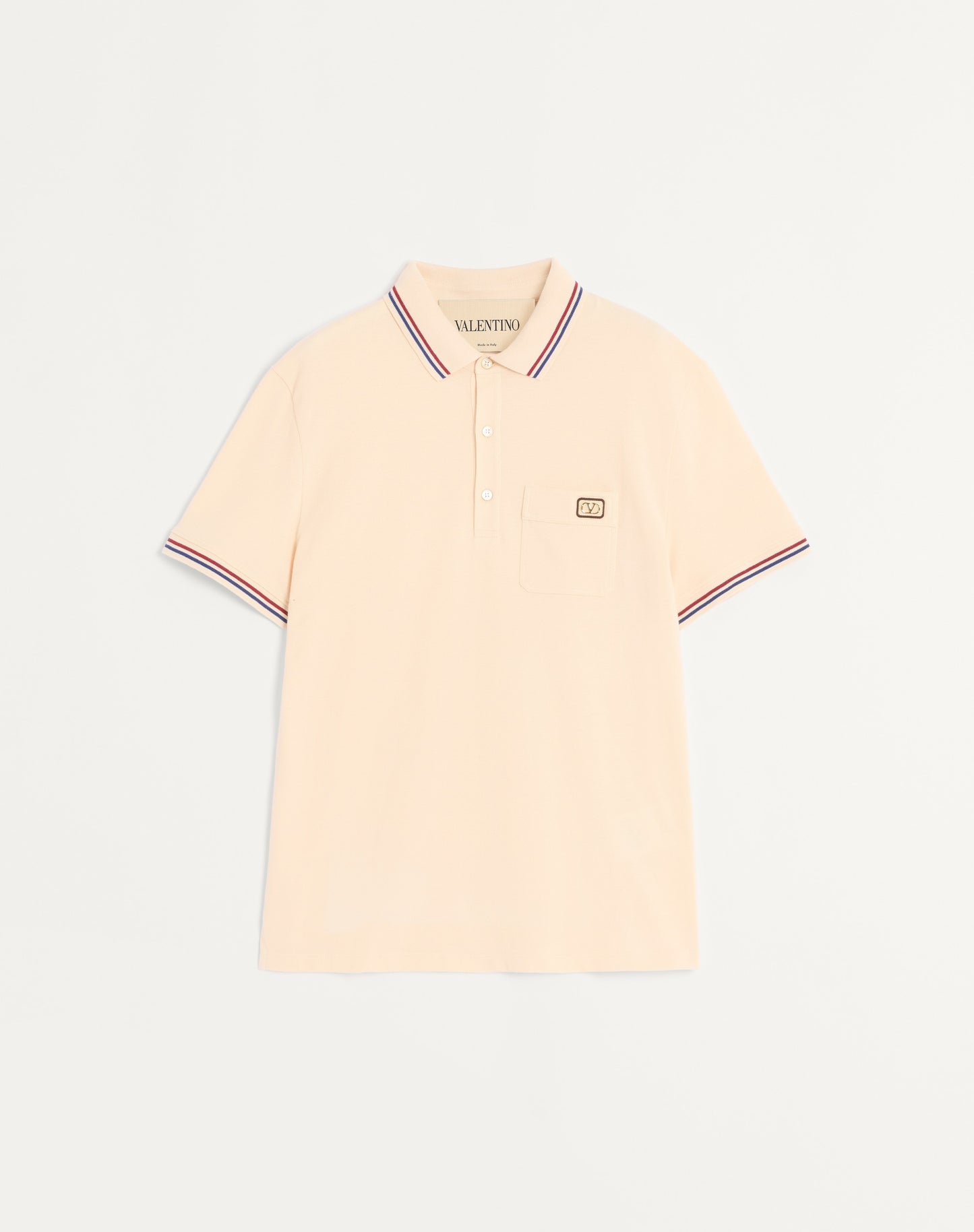 Cotton Piqué Polo Shirt With Vlogo Patch