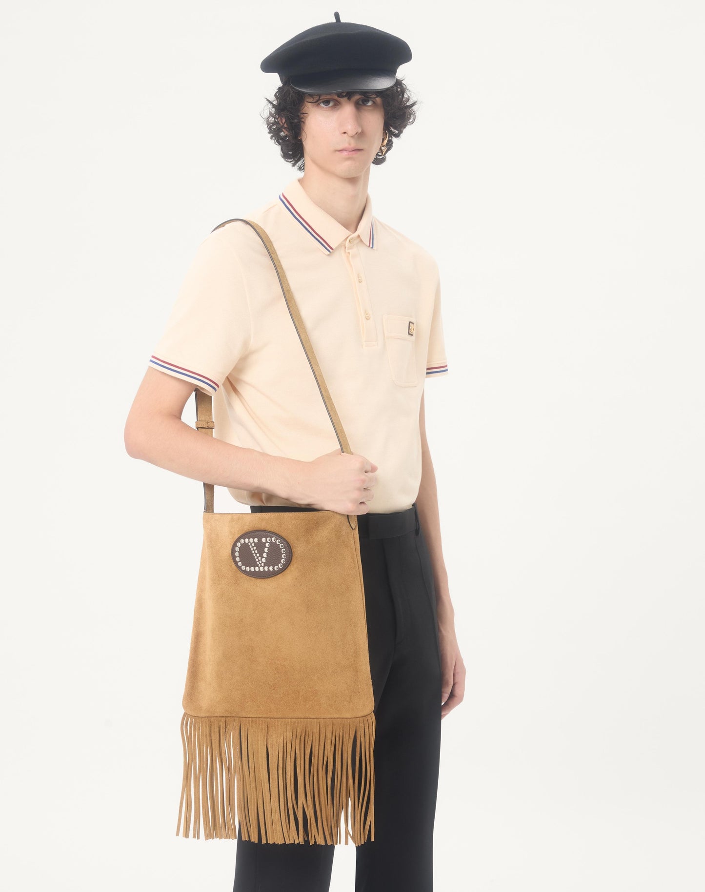 Cotton Piqué Polo Shirt With Vlogo Patch