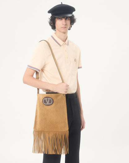 Cotton Piqué Polo Shirt With Vlogo Patch