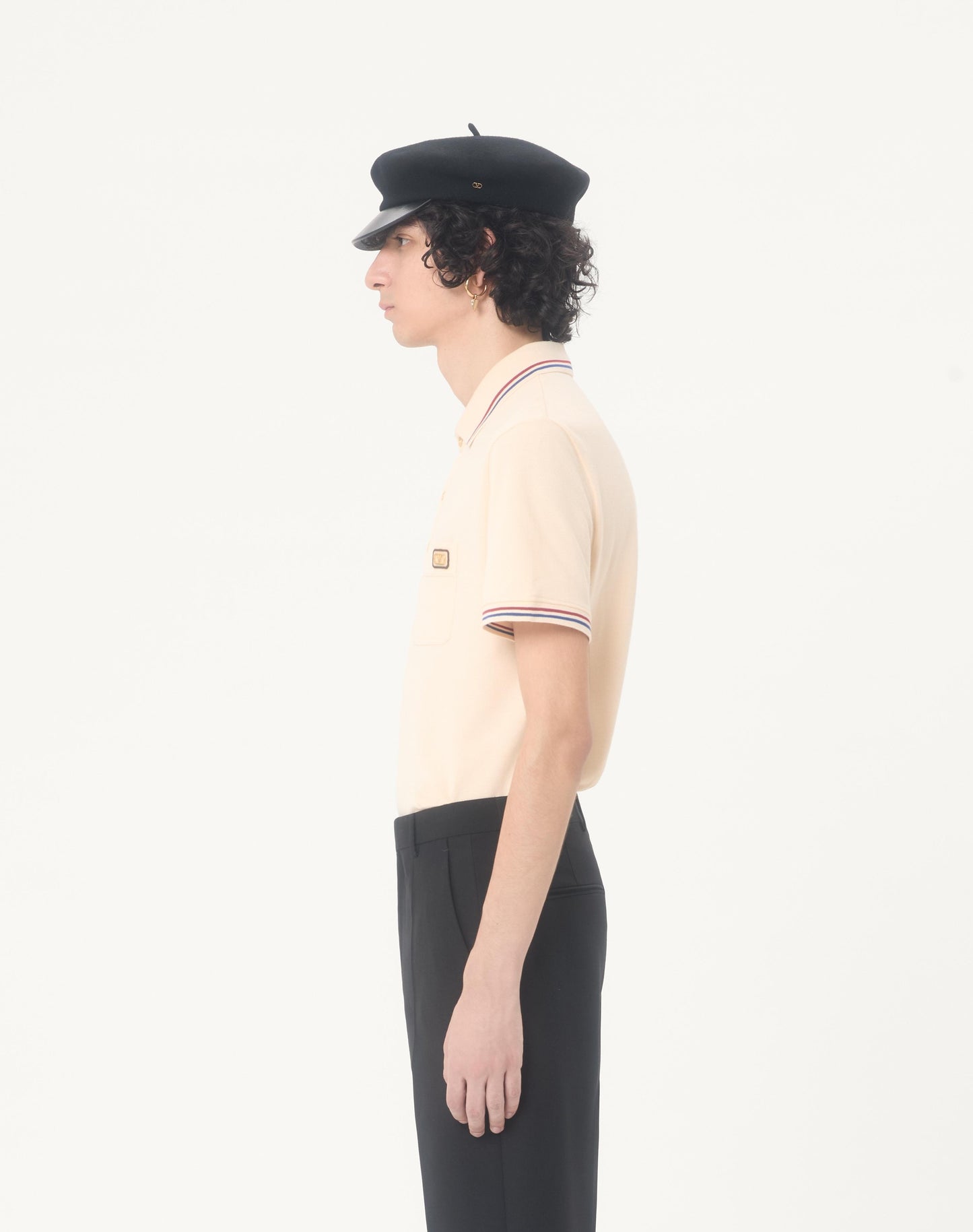 Cotton Piqué Polo Shirt With Vlogo Patch