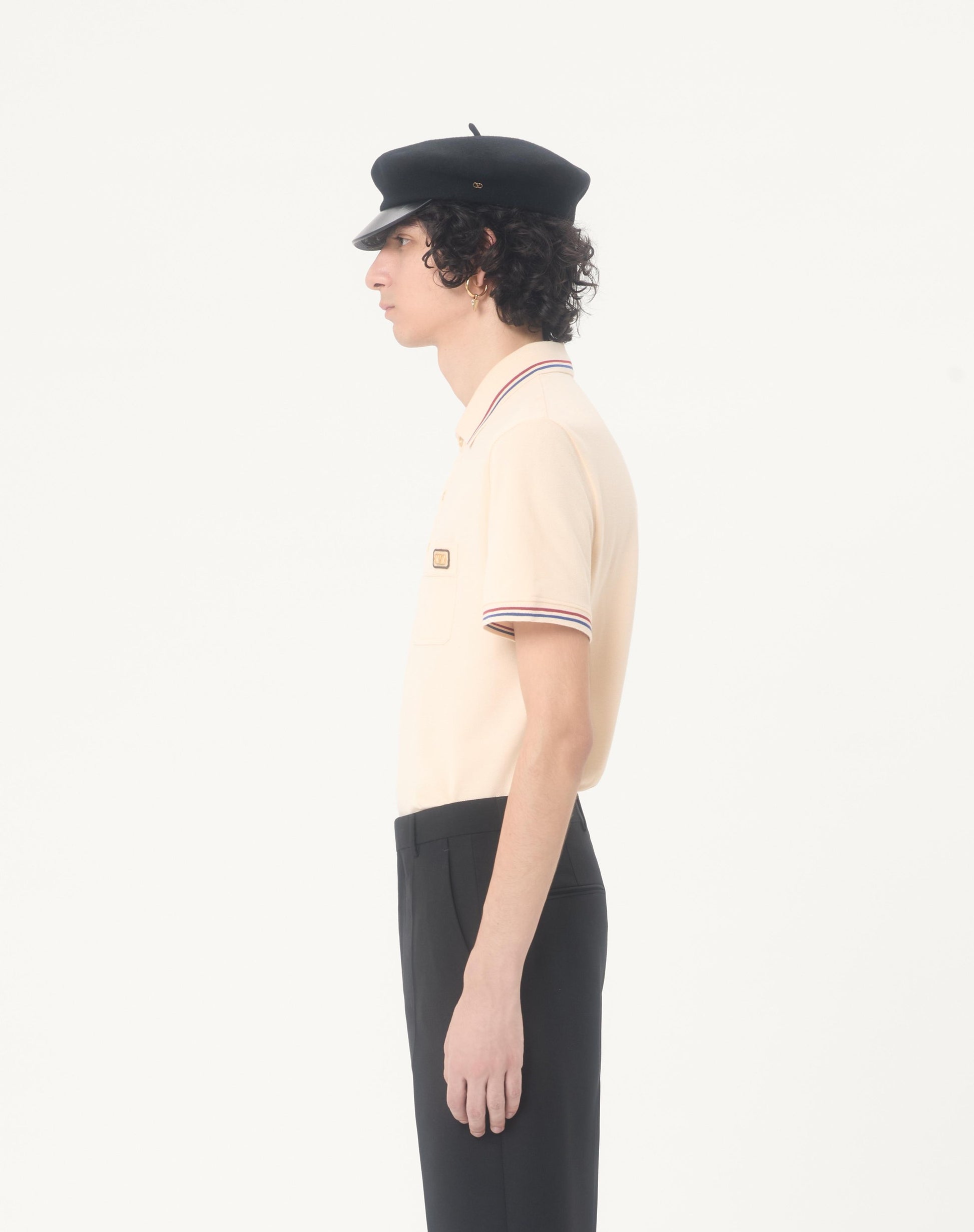 Cotton Piqué Polo Shirt With Vlogo Patch