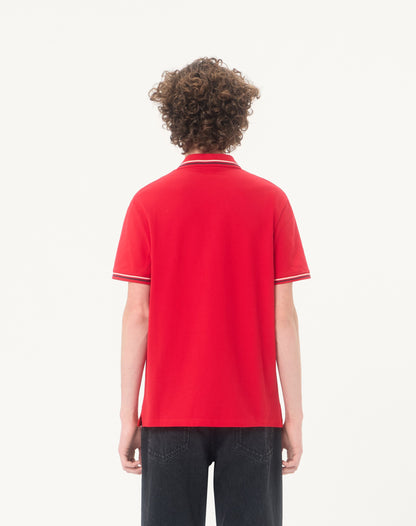 Cotton Piqué Polo Shirt With Vlogo Patch
