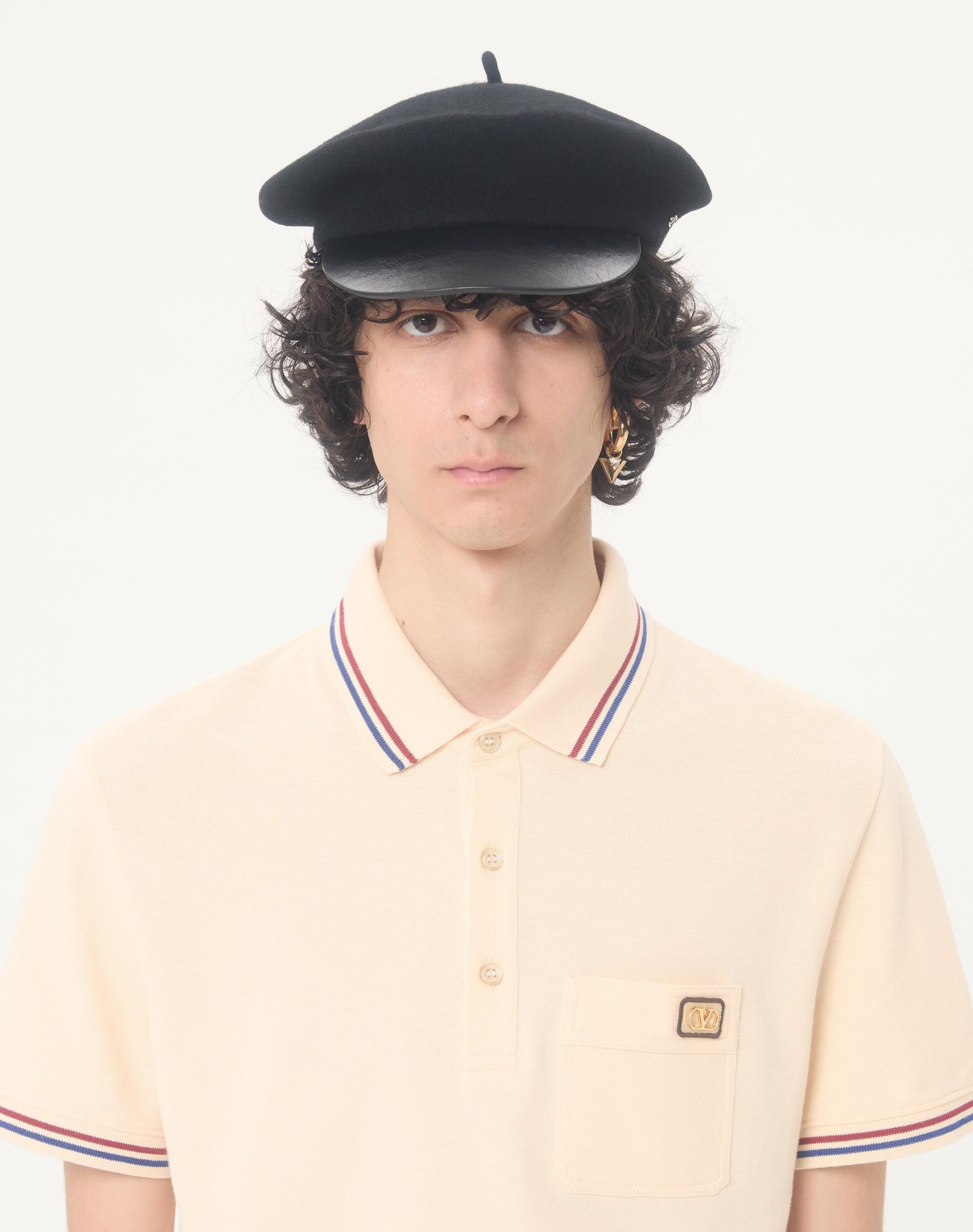 Cotton Piqué Polo Shirt With Vlogo Patch
