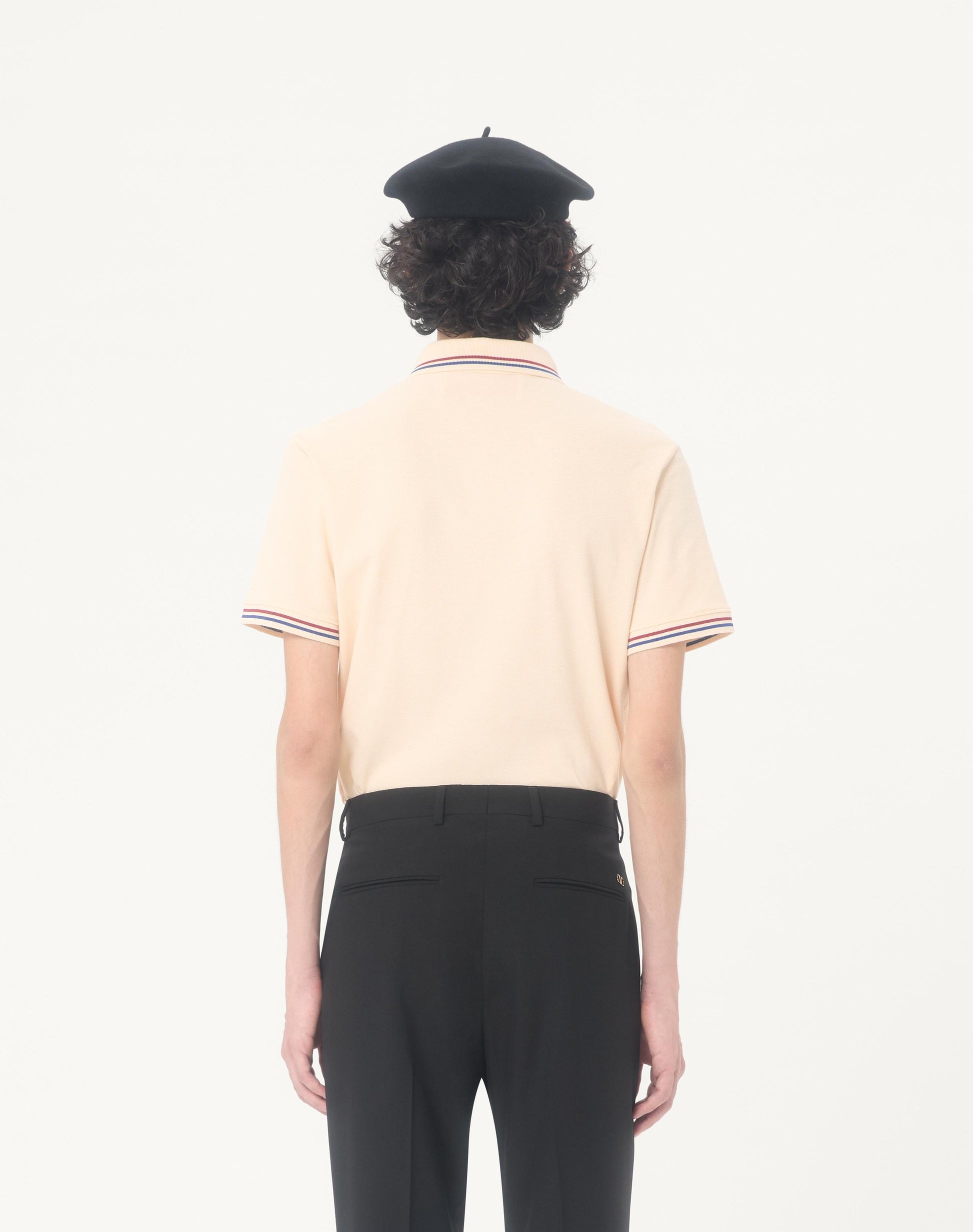 Cotton Piqué Polo Shirt With Vlogo Patch