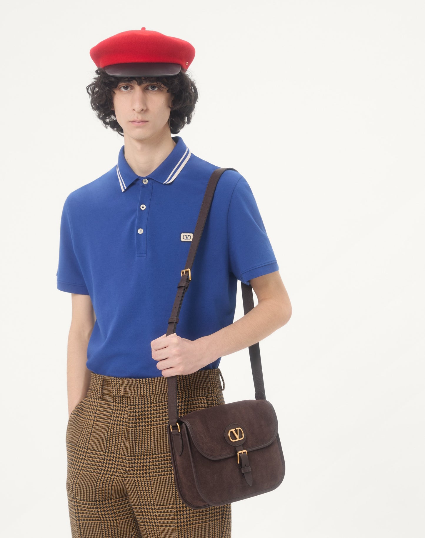 Cotton Piqué Polo Shirt With Vlogo Patch