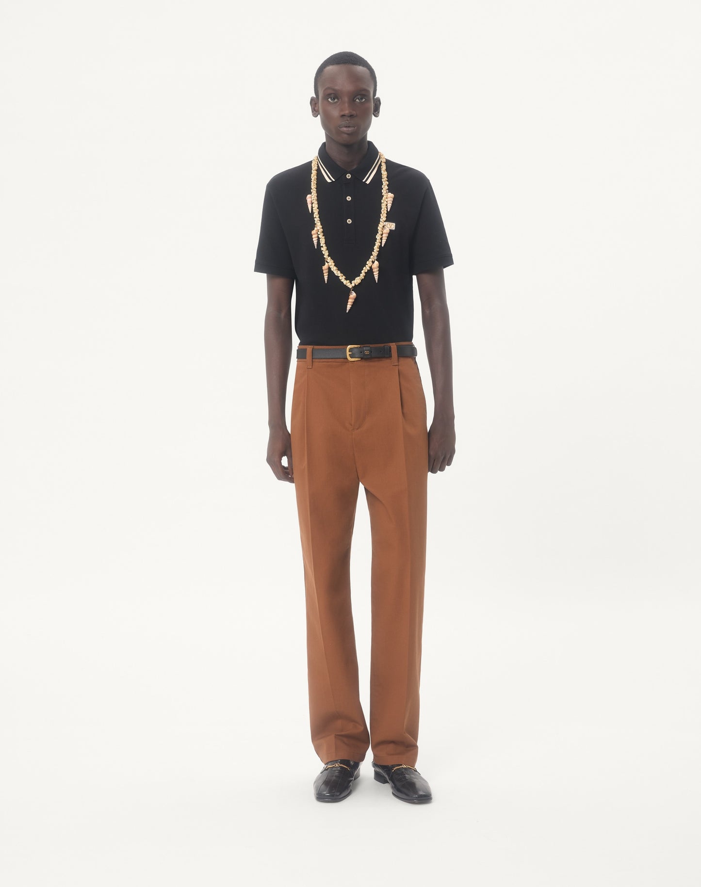 Cotton Piqué Polo Shirt With Vlogo Patch