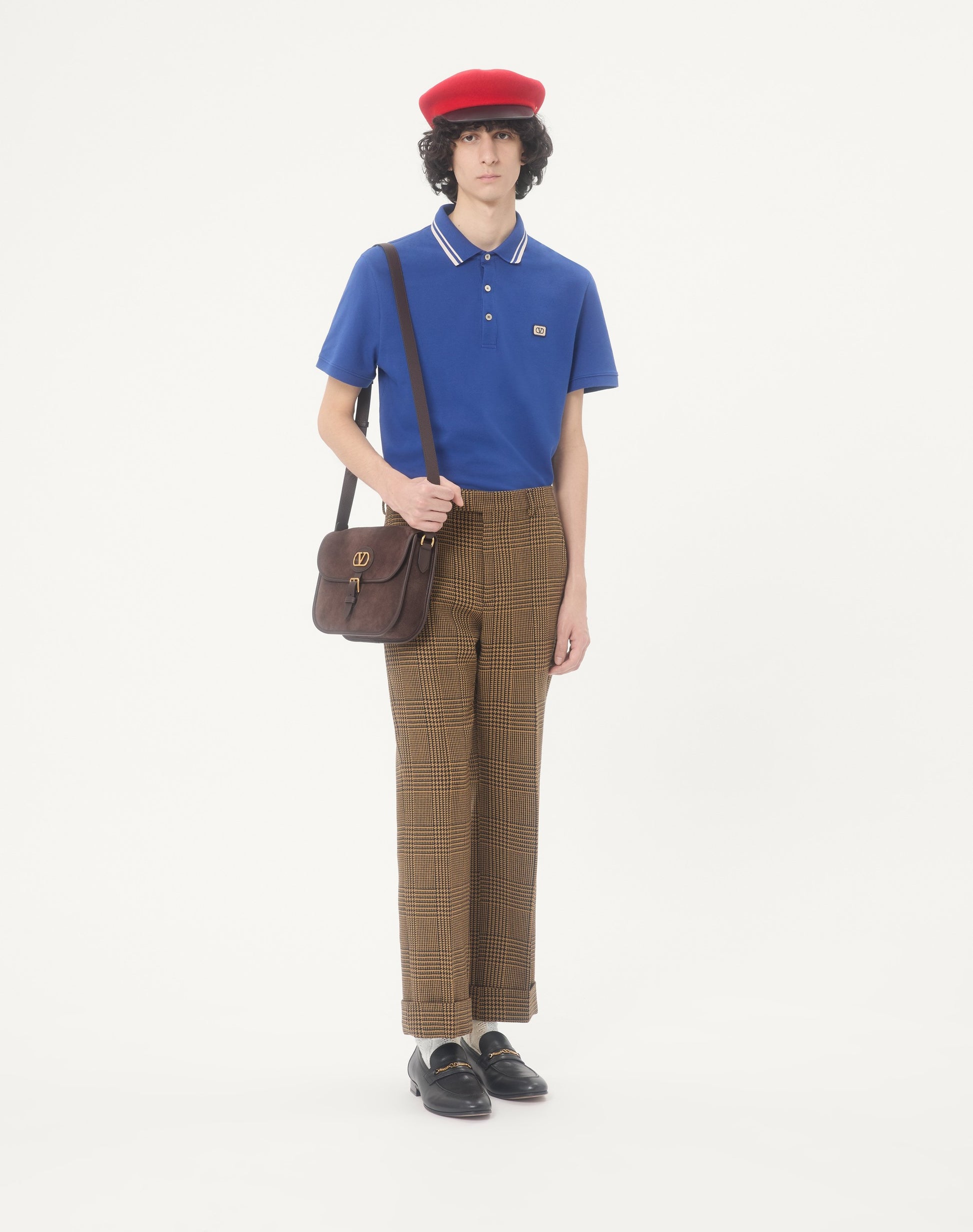 Cotton Piqué Polo Shirt With Vlogo Patch