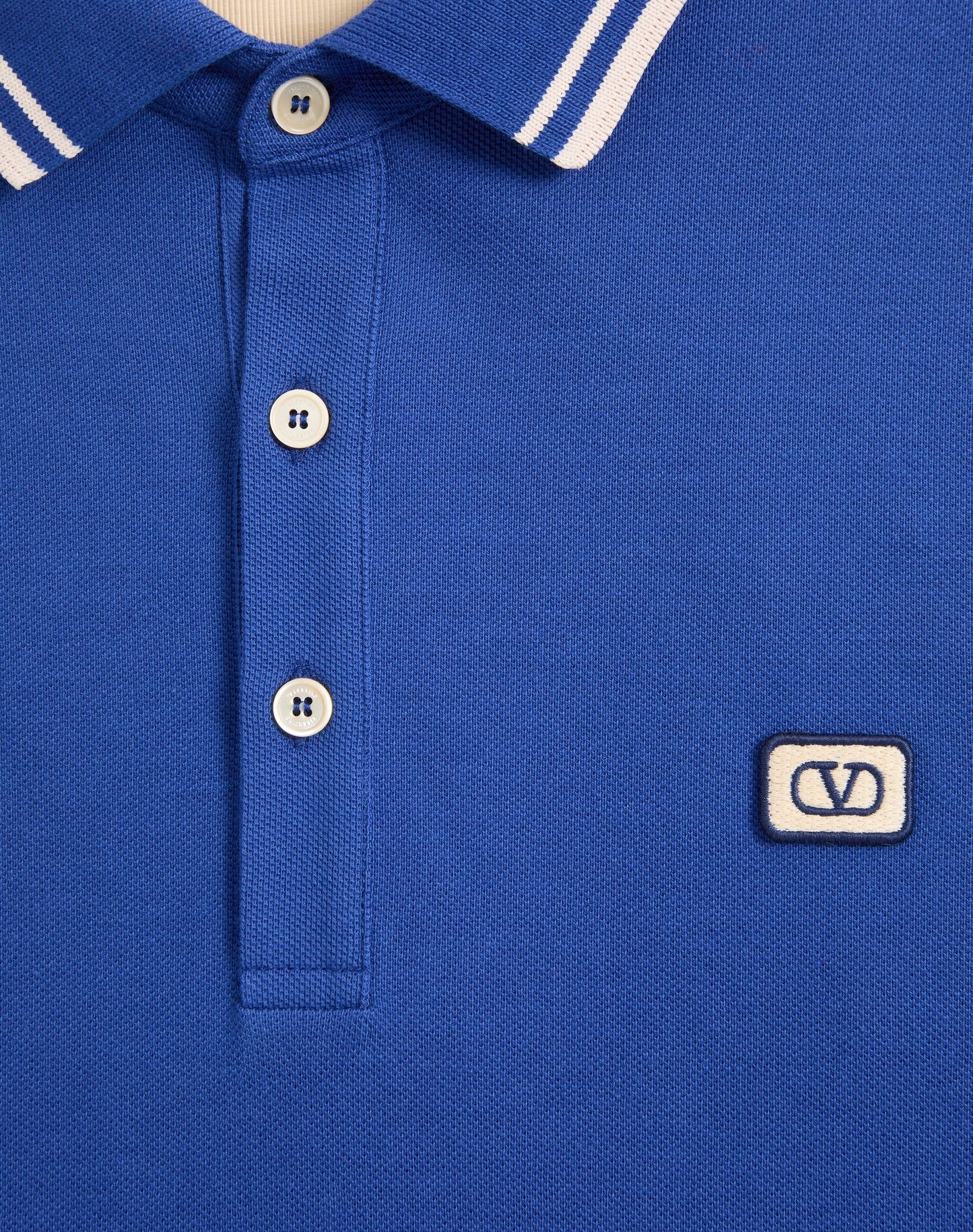 Cotton Piqué Polo Shirt With Vlogo Patch