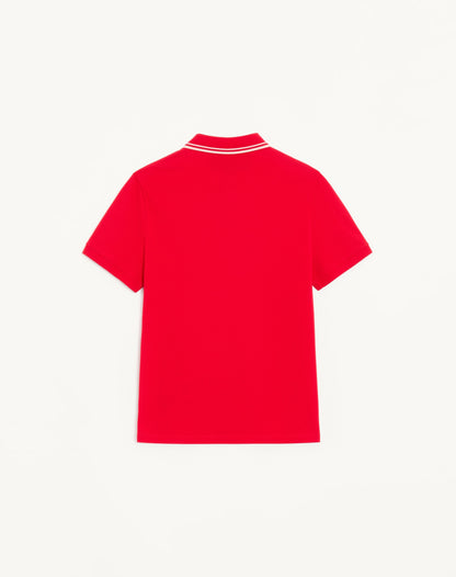 Cotton Piqué Polo Shirt With Vlogo Patch