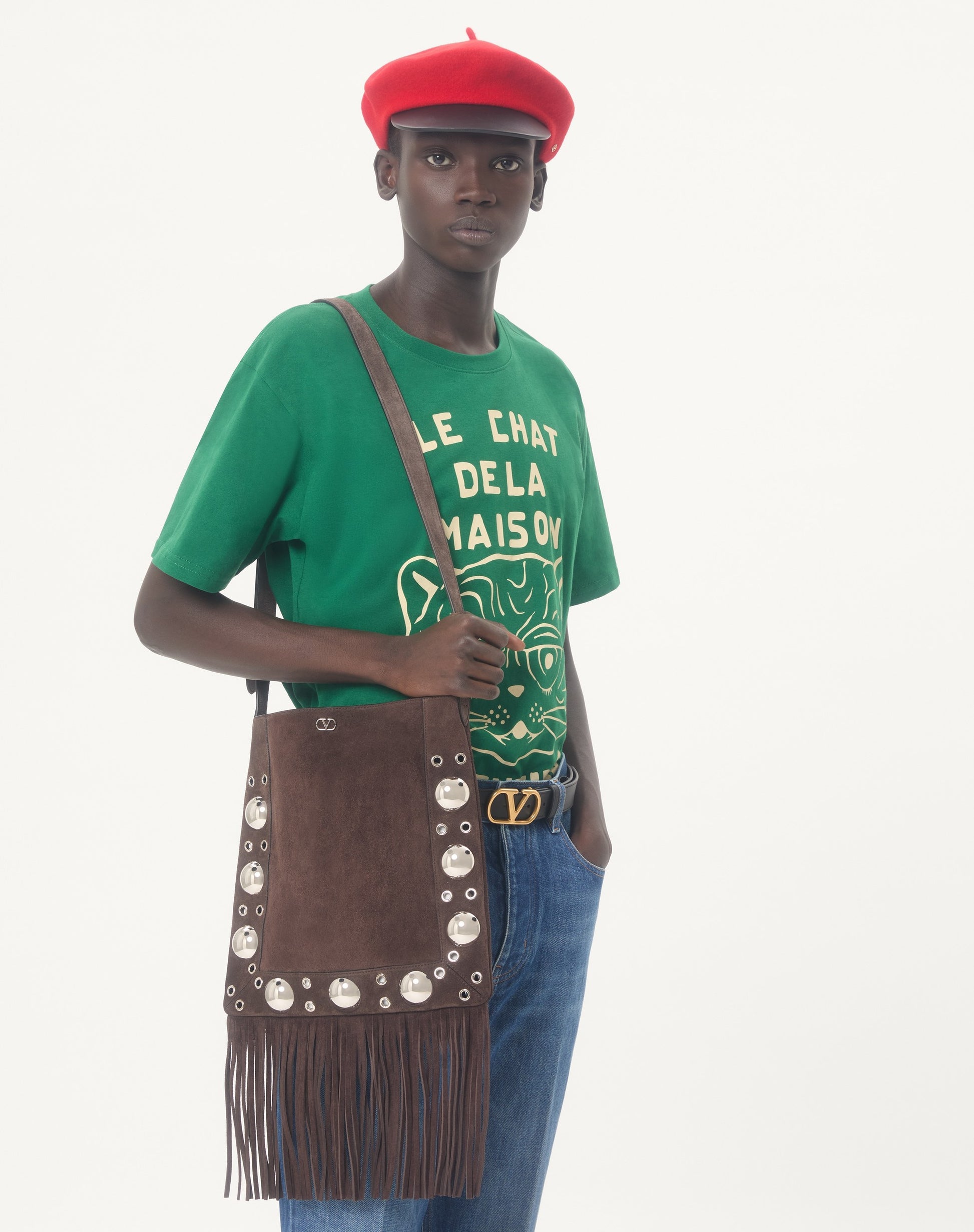 Cotton T-shirt With Le Chat De La Maison Print