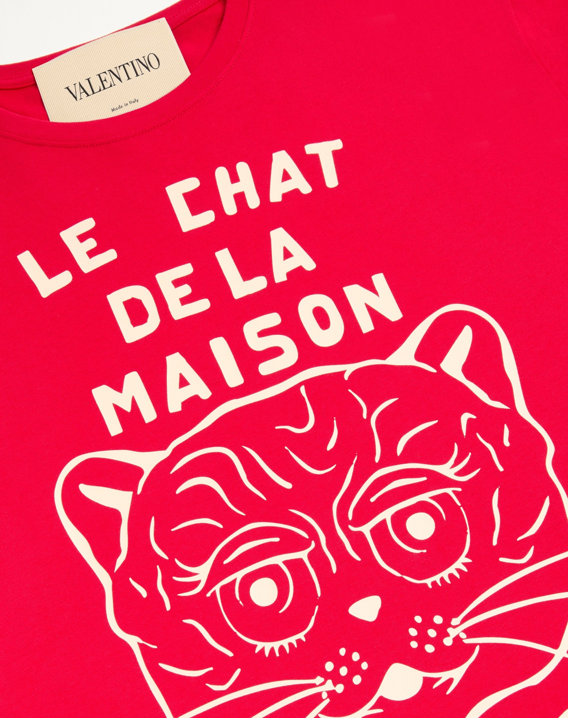 Cotton T-shirt With Le Chat De La Maison Print