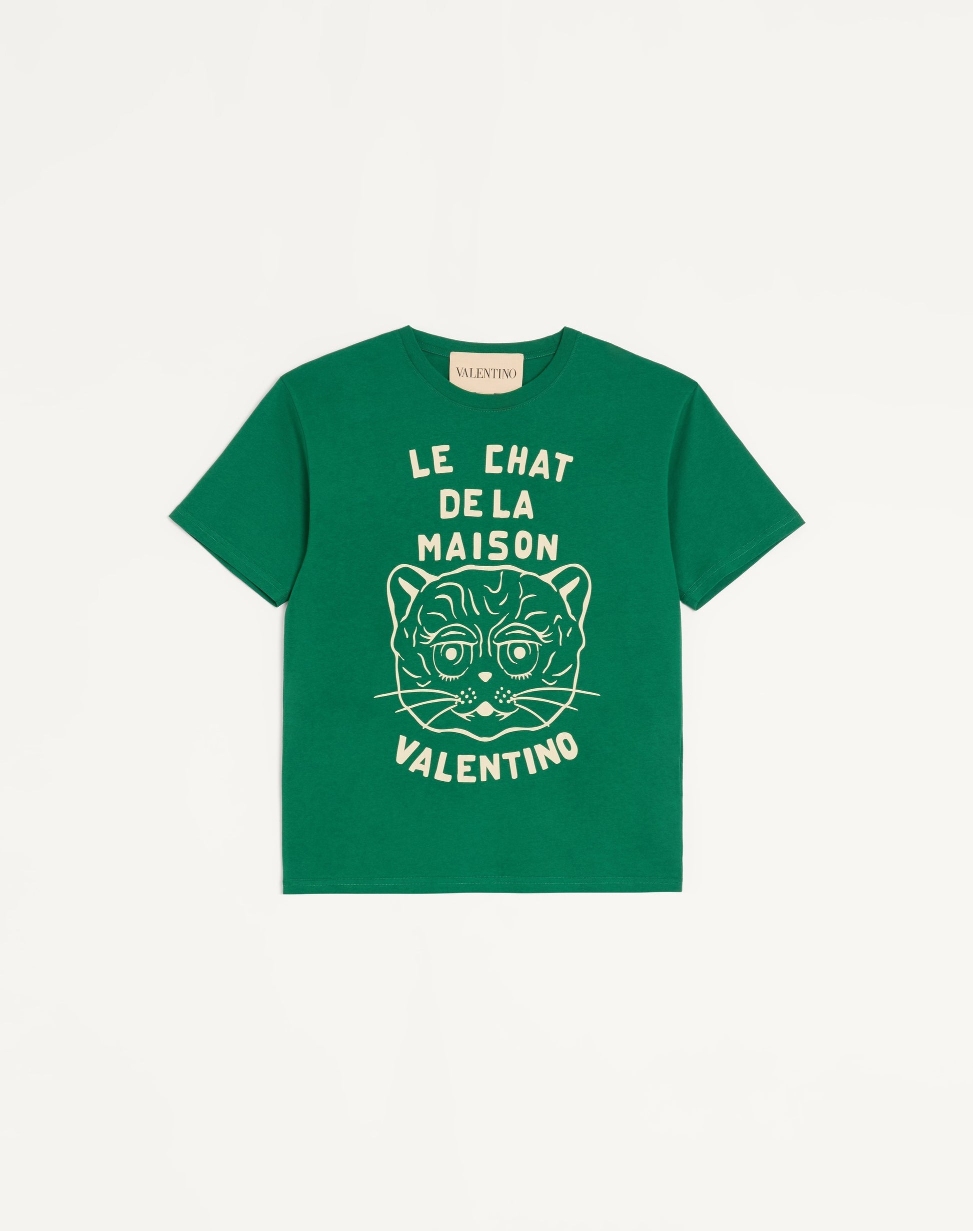 Cotton T-shirt With Le Chat De La Maison Print