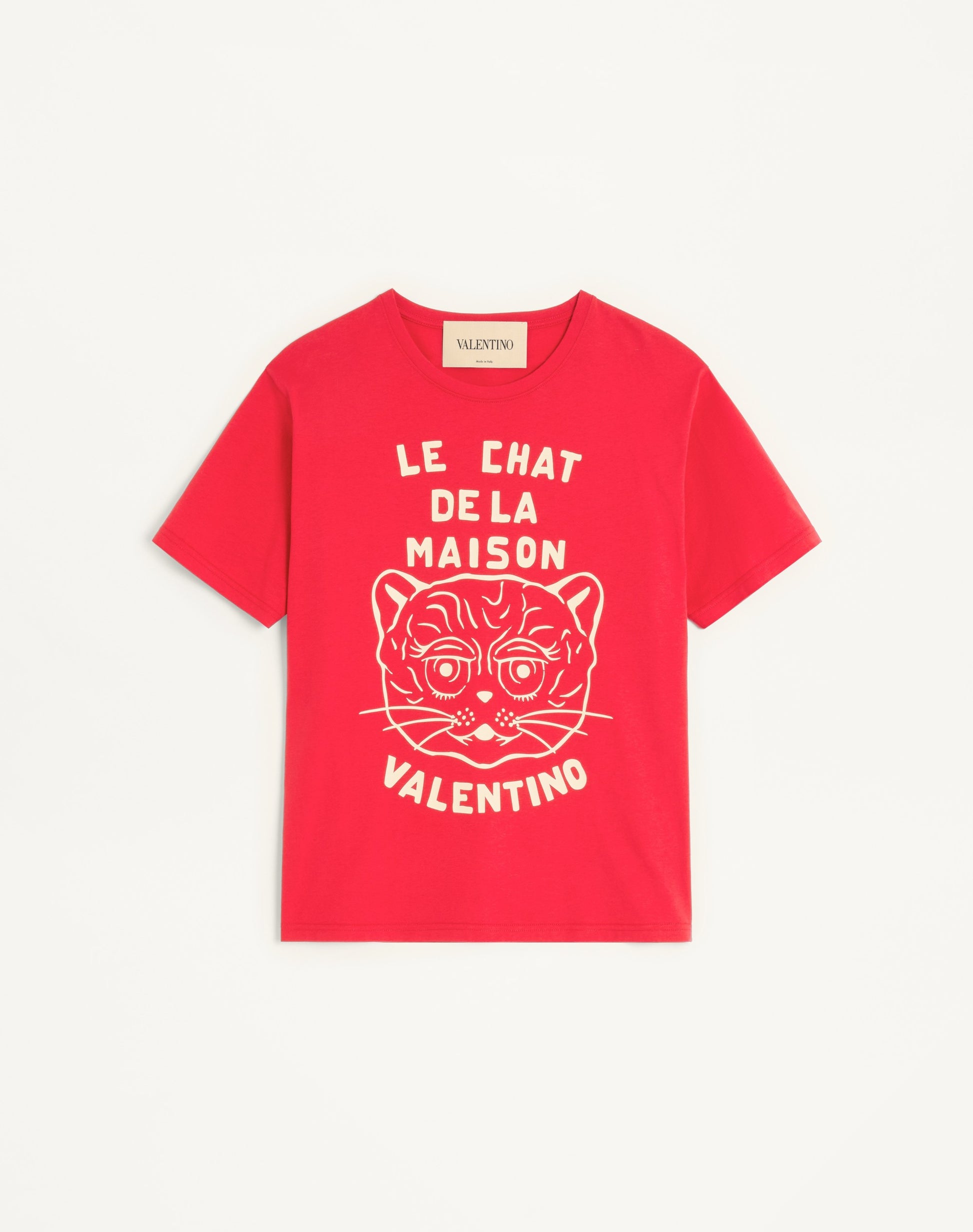 Cotton T-shirt With Le Chat De La Maison Print
