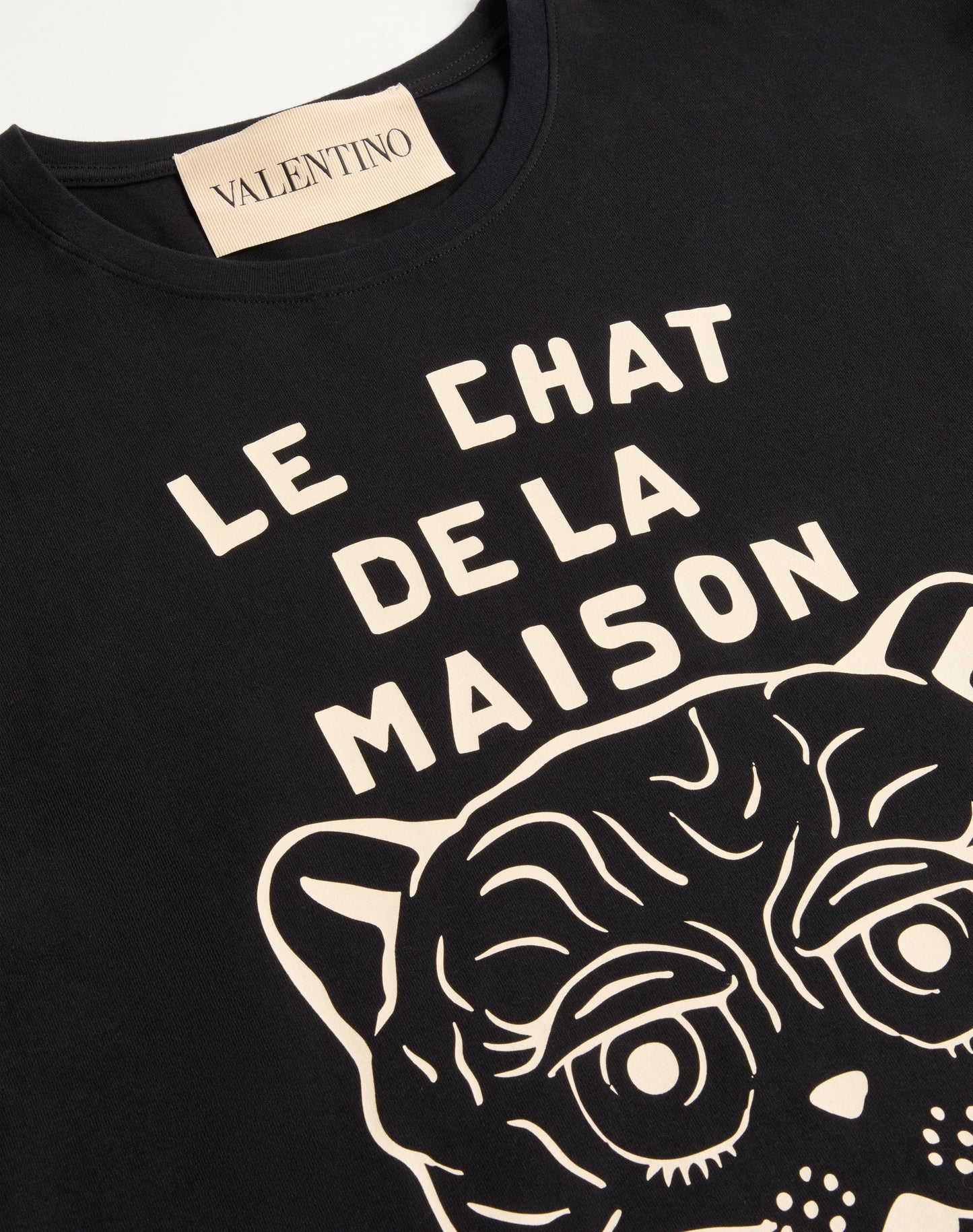 Cotton T-shirt With Le Chat De La Maison Print