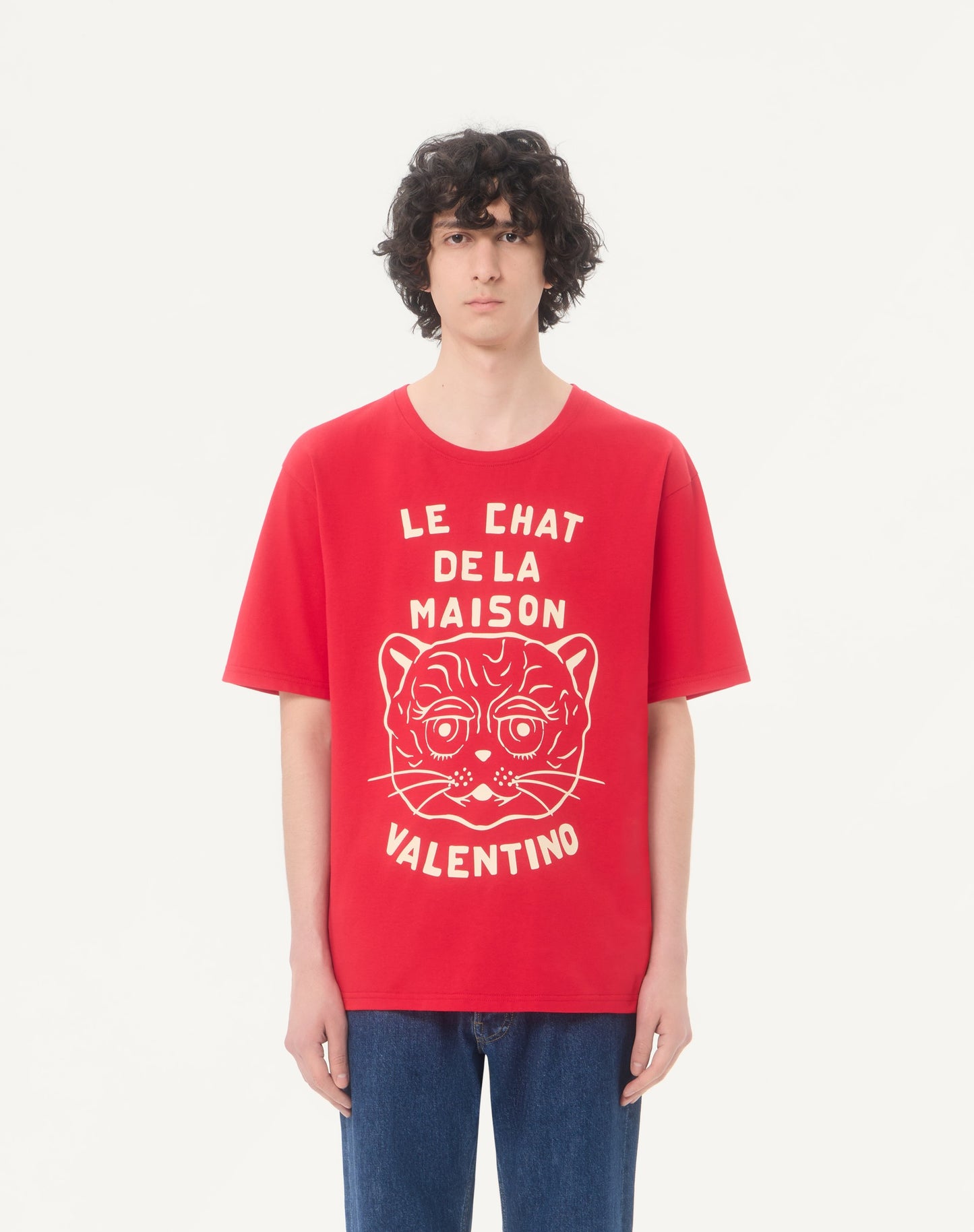 Cotton T-shirt With Le Chat De La Maison Print