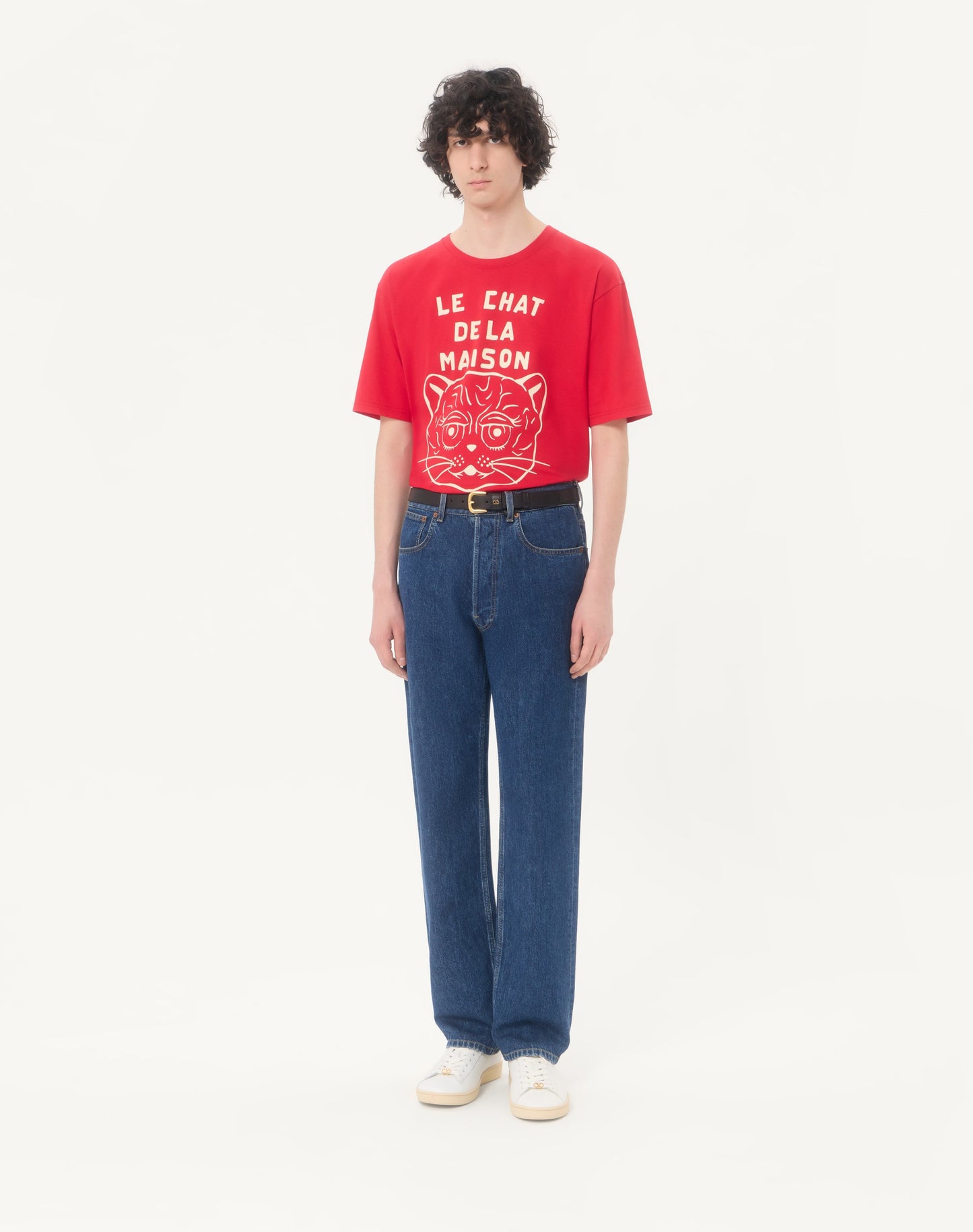Cotton T-shirt With Le Chat De La Maison Print