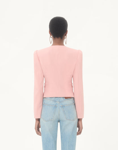 Cropped Jacket In Crispy Light Wool