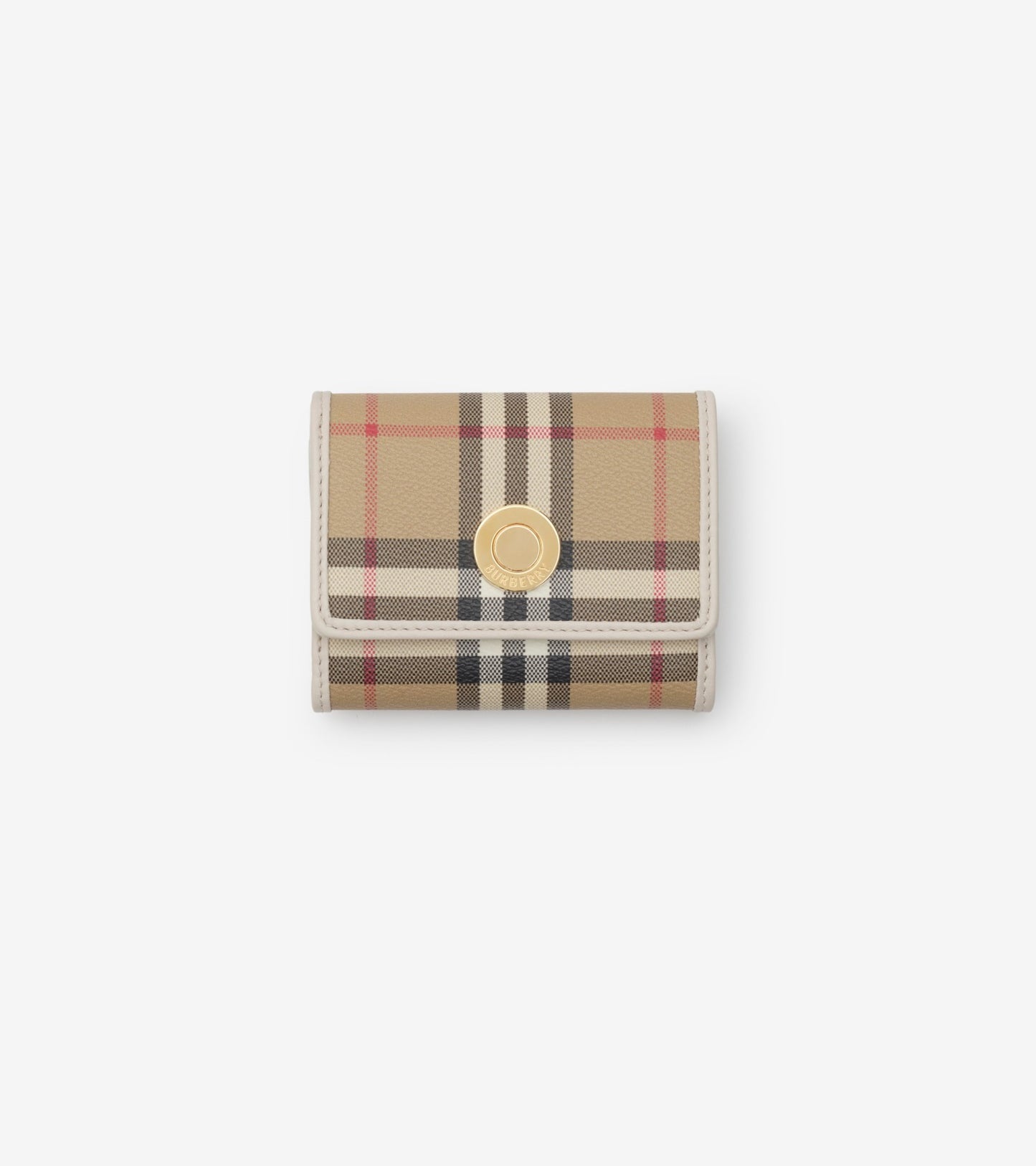 Small Check Folding Wallet in Archive beige/ruby red
