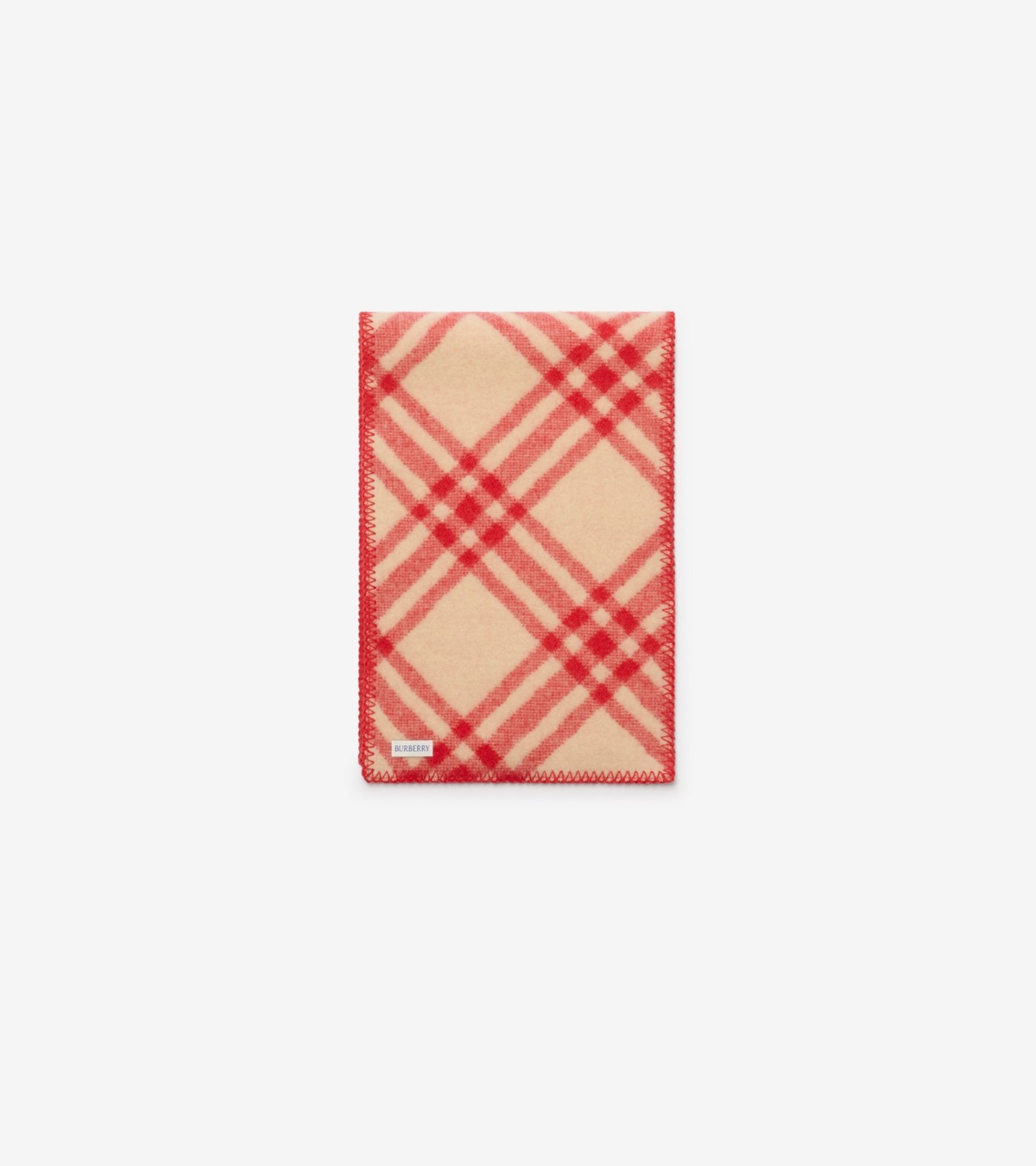 Check Wool Scarf in Crayon red