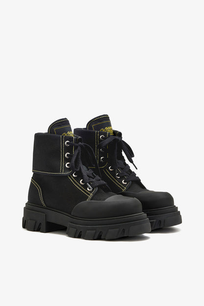 Trail Boots in Black Canvas