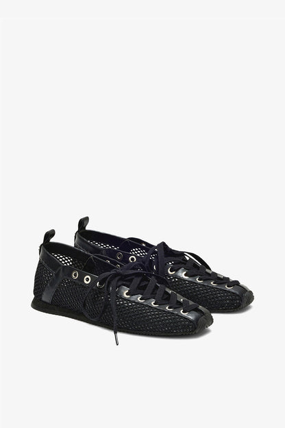 Sporty Ballerina in Black Mesh