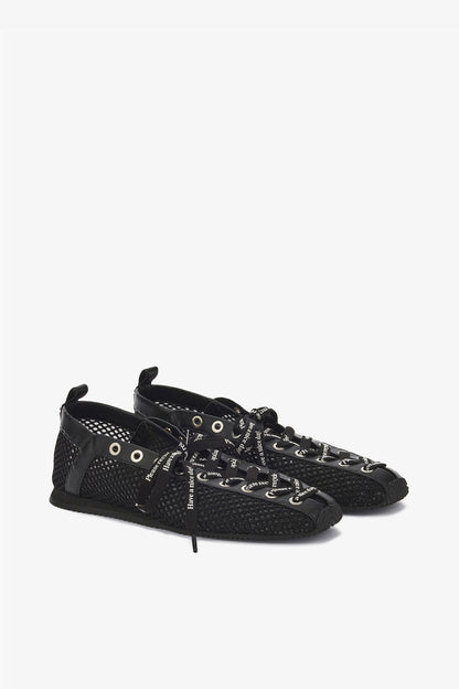 Sporty Ballerina in Black Mesh