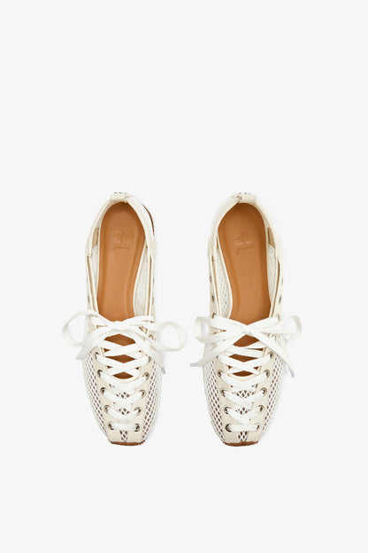 Sporty Ballerina in White Mesh
