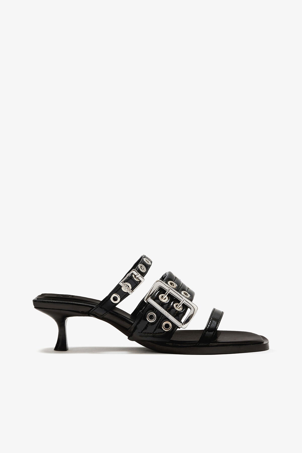 Buckle Strap Mule in Black