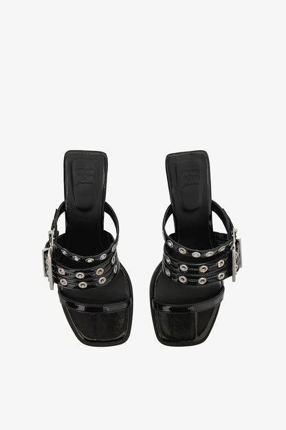 Buckle Strap Mule in Black