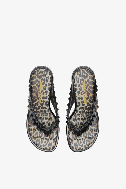 Melissa Thong Kitten Heel in Leopard
