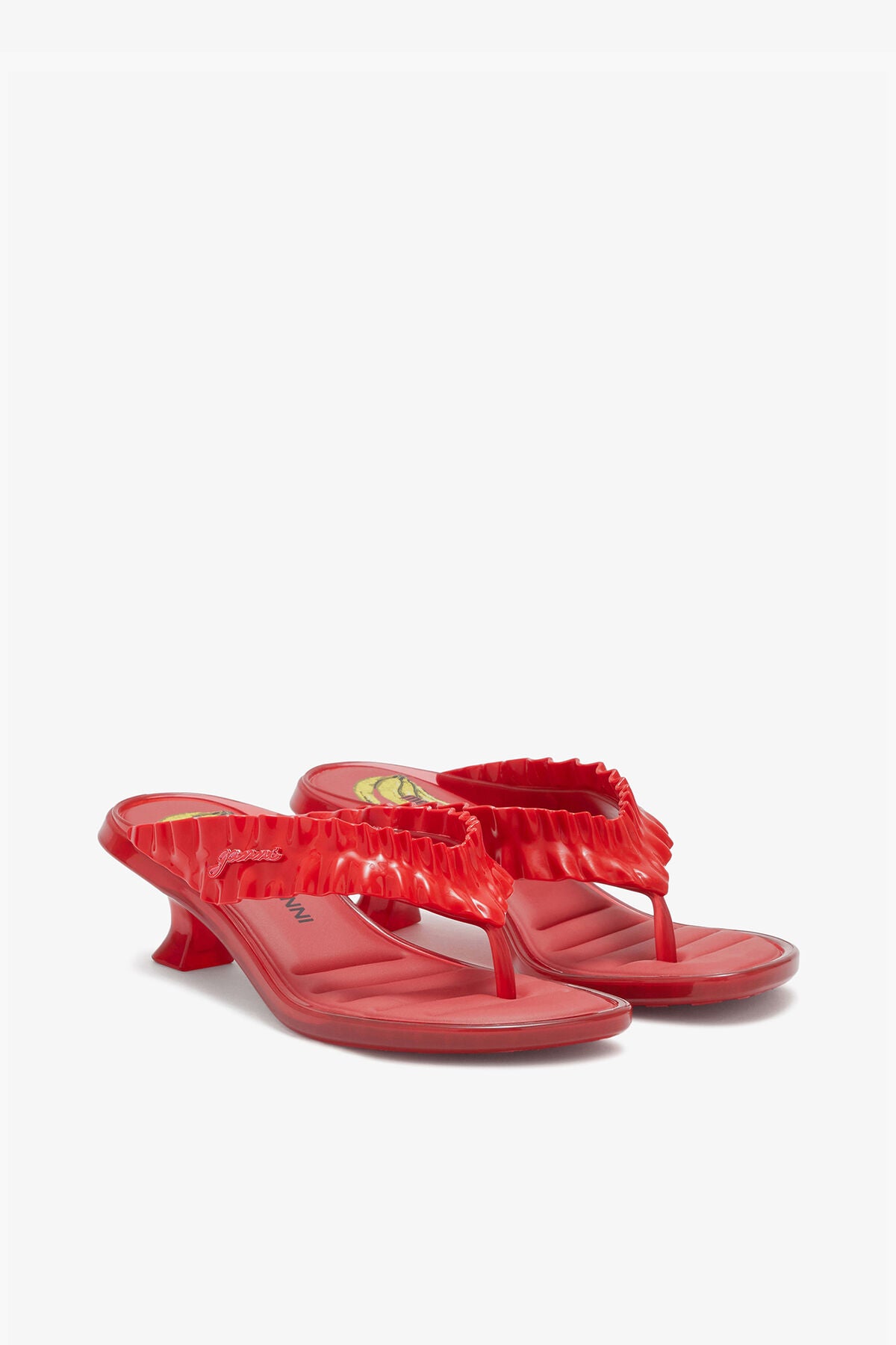Melissa Thong Kitten Heel in Red
