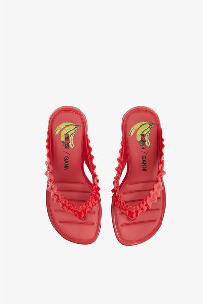 Melissa Thong Kitten Heel in Red