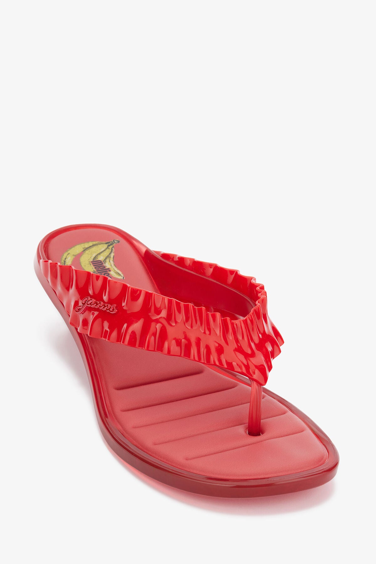 Melissa Thong Kitten Heel in Red