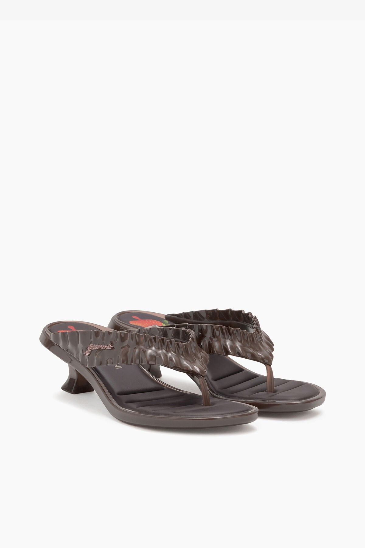 Melissa Thong Kitten Heel in Brown