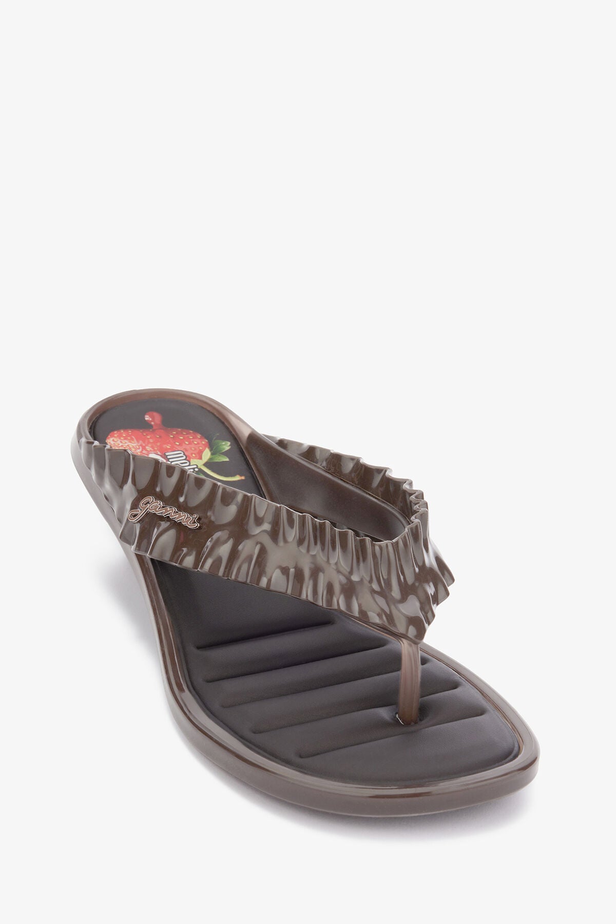 Melissa Thong Kitten Heel in Brown