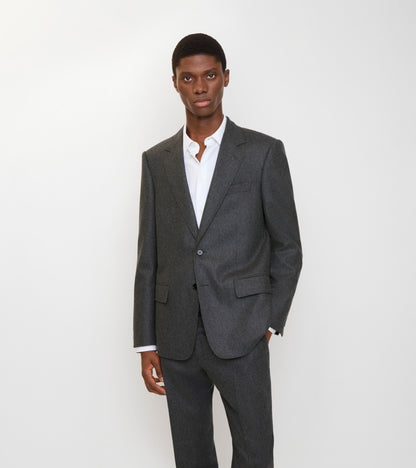 Wool Flannel Tailored Jacket in Brisk grey