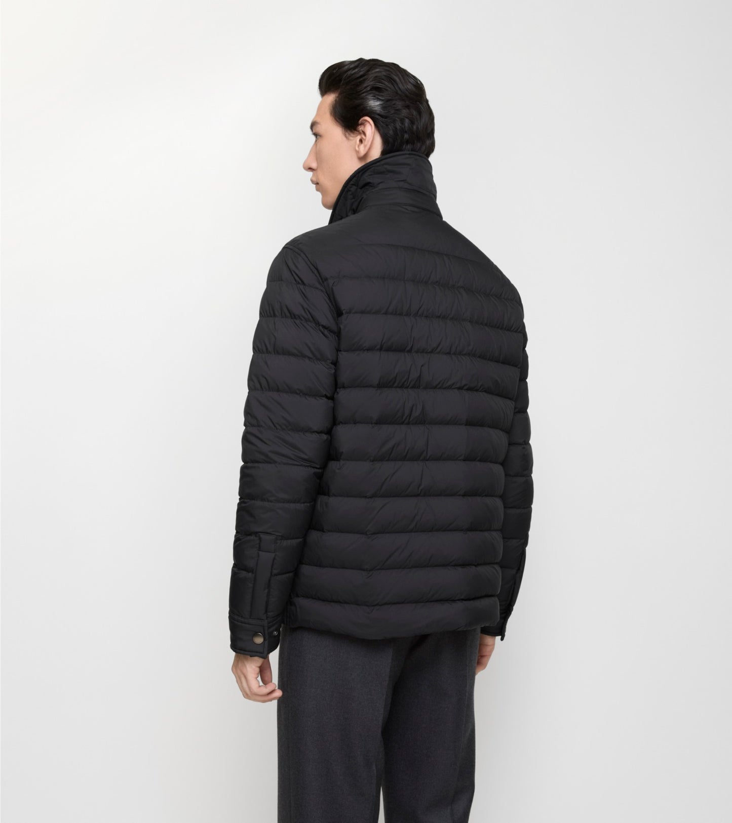 Nylon Padded Overshirt in Black