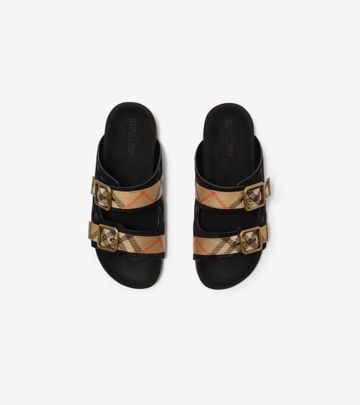 Check Suede Urchin Sandals in Black