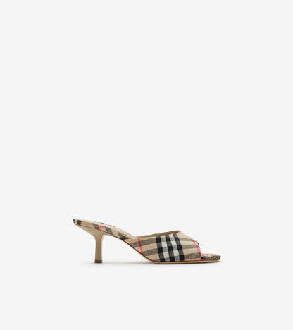 Check Mews Low Sandals in Sand beige
