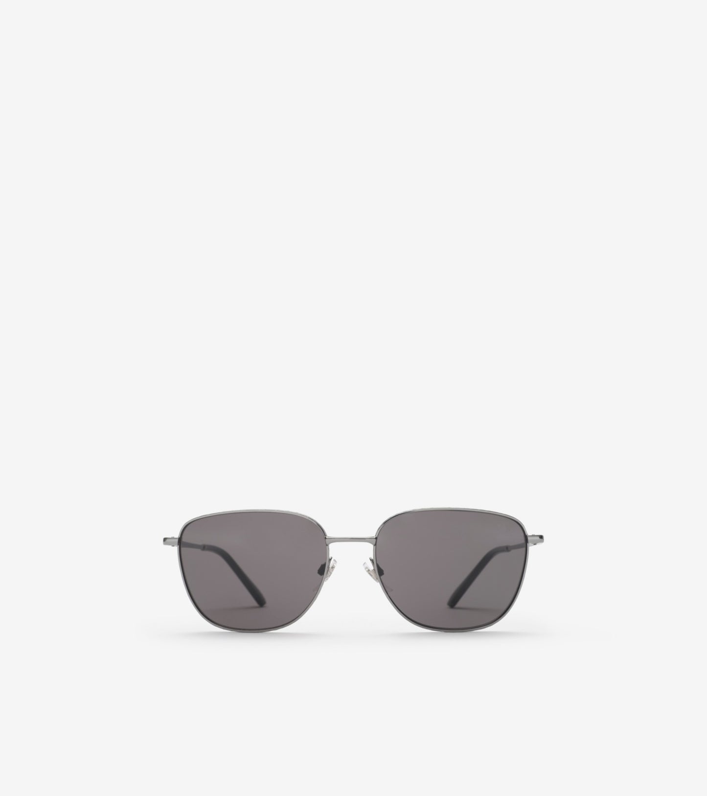 Metal Check Square Sunglasses in Gunmetal grey