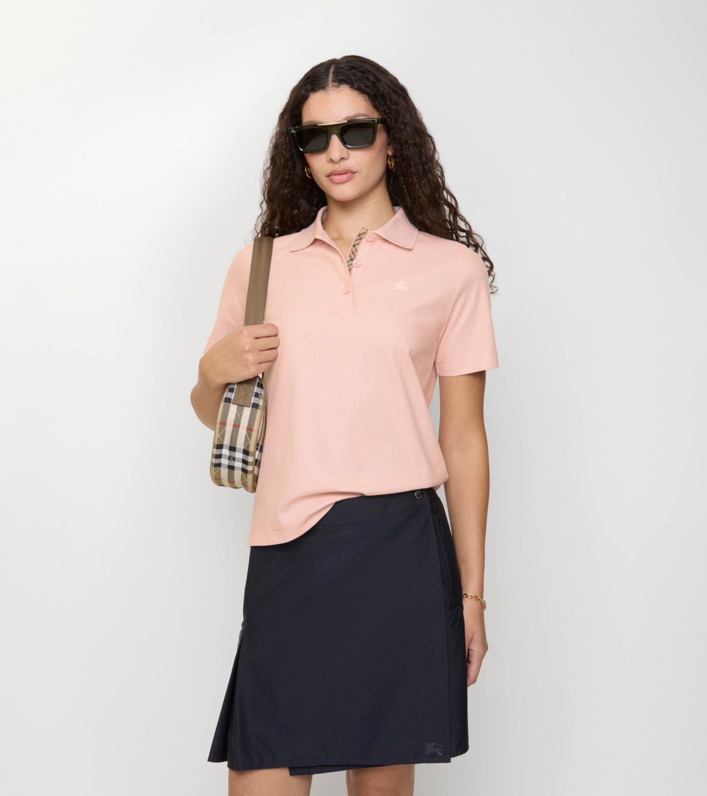 Cotton Polo Shirt in Posy pink