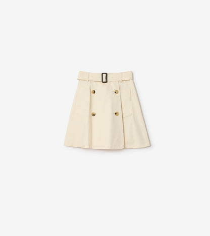 Gabardine Trench Mini Skirt in Ceramic white