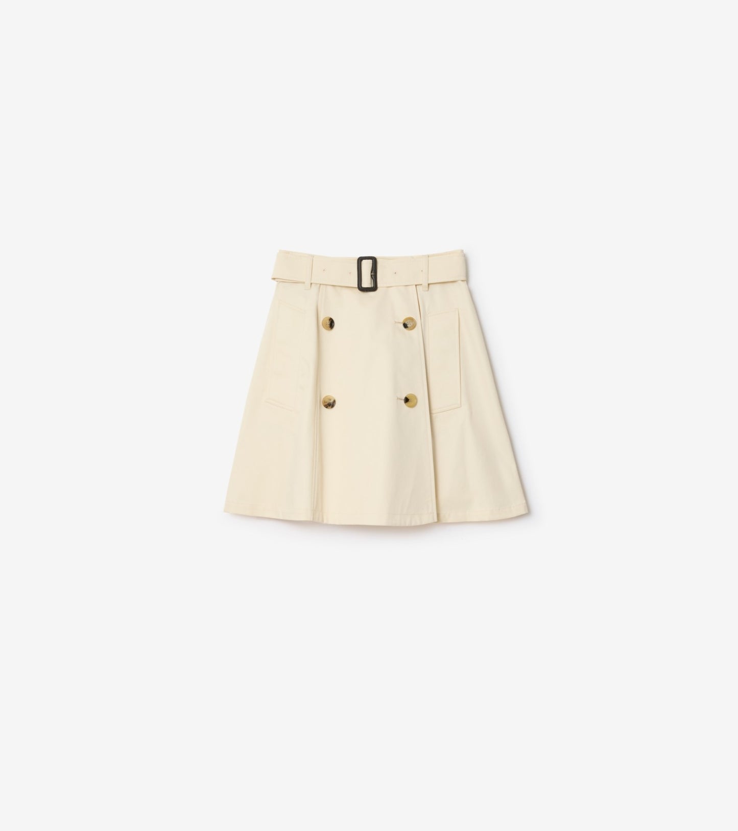 Gabardine Trench Mini Skirt in Black