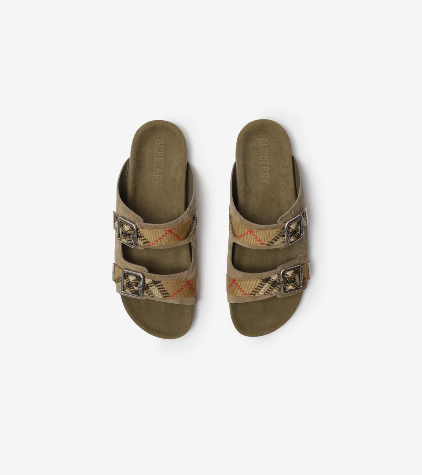 Check Suede Urchin Sandals in Sparrow beige