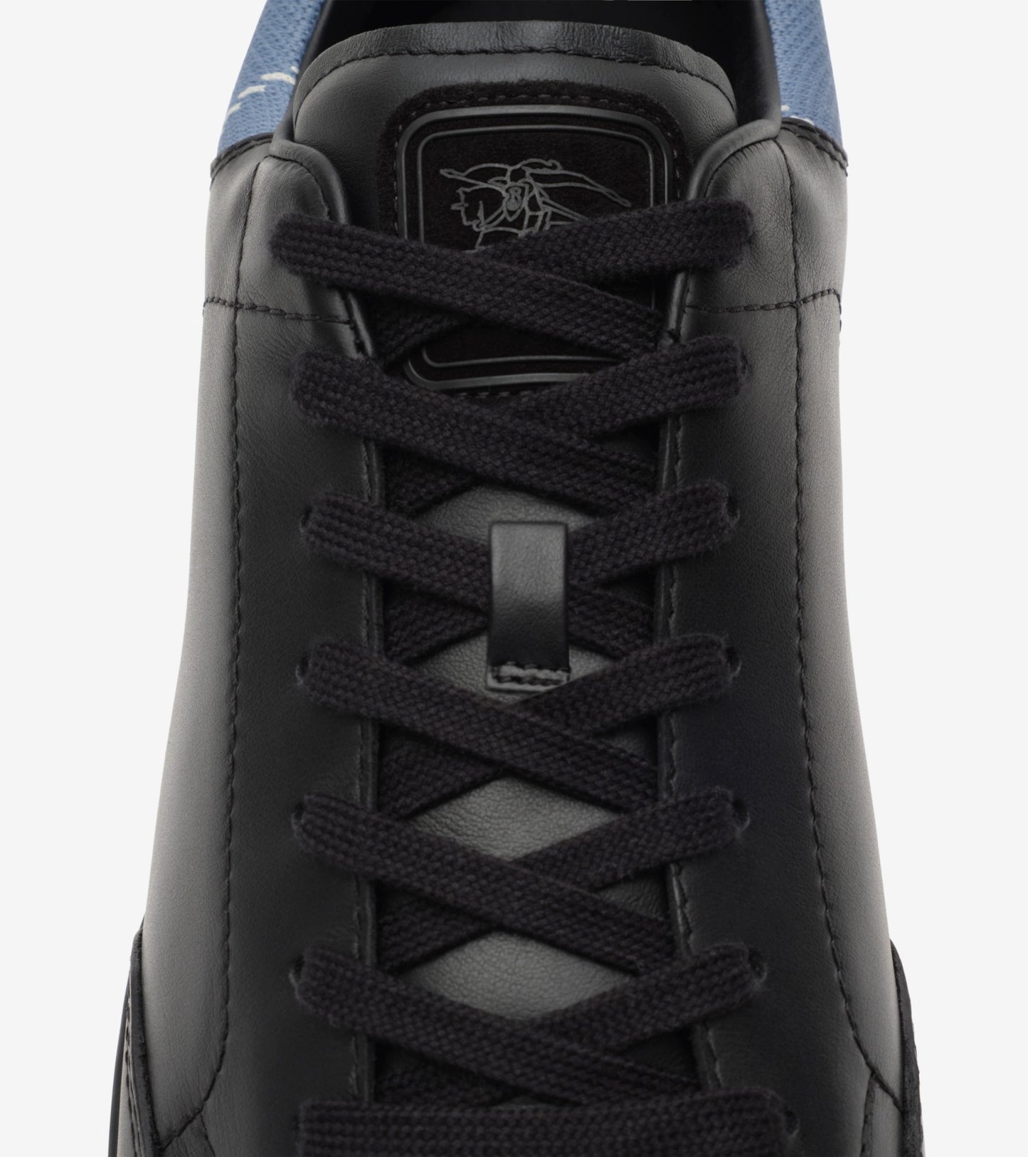 Leather Set Sneakers in Black/wave blue