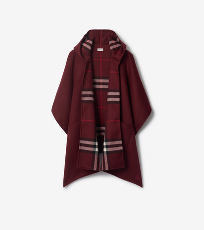 Cashmere Hooded Cape in Oxblood red