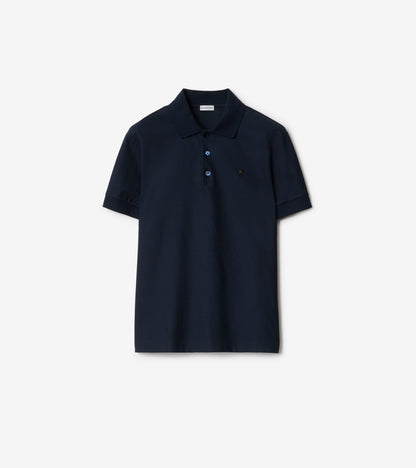 Metal Knight Cotton Polo Shirt in Navy
